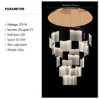 Designer Tile Chandelier For Foyer And High Ceiling Living Room-Manorlights