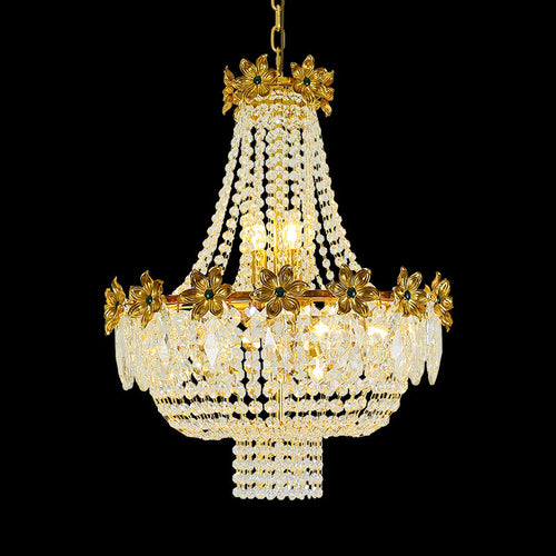 24X30 Inch Classical French Empire Brass and Crystal Chandelier-铜灯-Manorlights