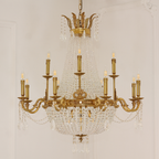 37X39 Inch 15 Lights French Empire Brass and Crystal Chandelier-铜灯-Manorlights