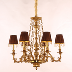 30X30 Inch 6 Lights Baroque Style Antique Copper Chandelier-铜灯-Manorlights