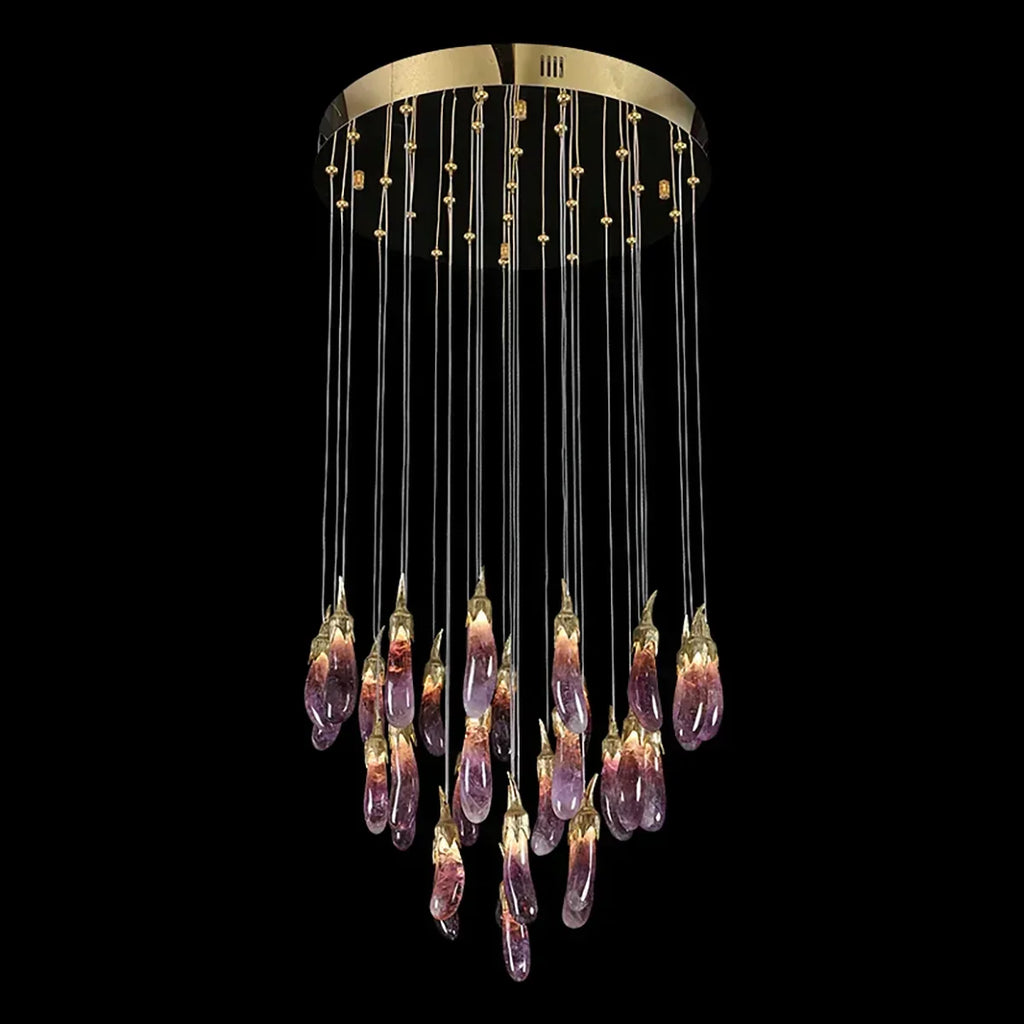Eggplant-shaped Chandelier Purple Color - Manorlights