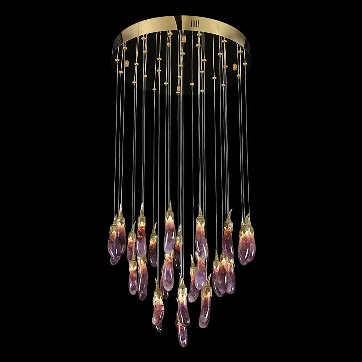 Eggplant-shaped Chandelier Purple Color - Manorlights