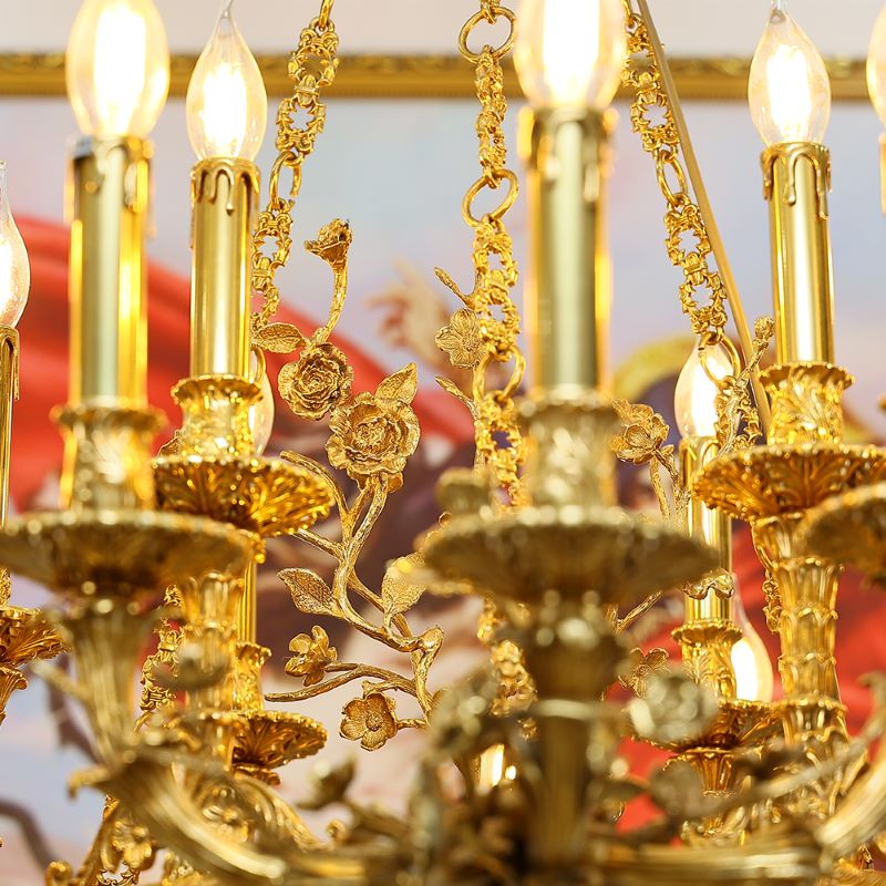 47X43 Inch Baroque Style Antique French Palace Copper Chandelier-大吊灯-Manorlights