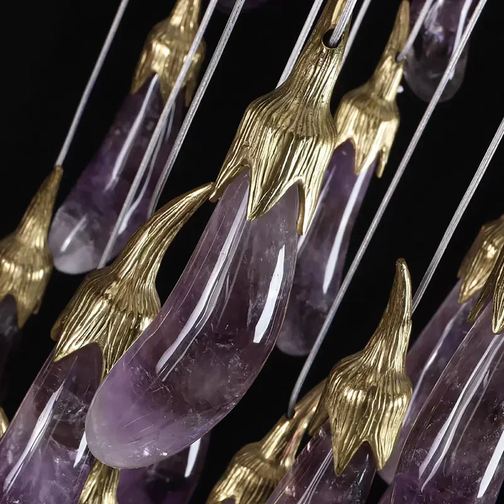Eggplant-shaped Chandelier Purple Color - Manorlights