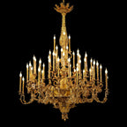69X89 Inch 57 Lights Oversized Baroque Style Antique Copper Chandelier-大吊灯-Manorlights