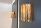 Murano Wall Lamp | 9 Clear Yellow Prism Glass | Set of 2