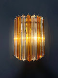 Murano Wall Lamp | 9 Clear Yellow Prism Glass | Set of 2