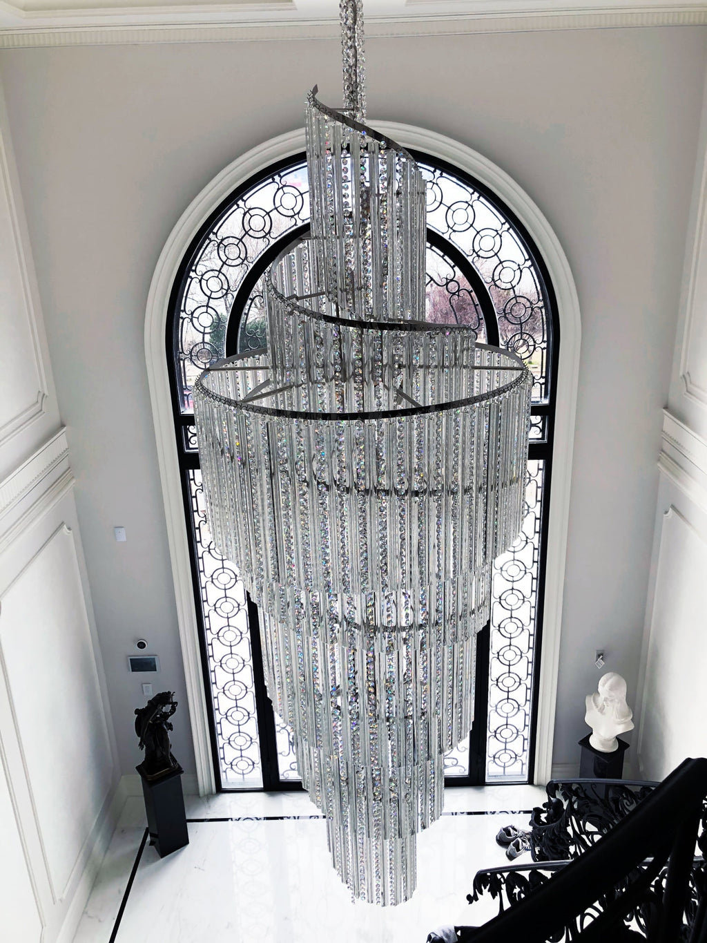 Luxury Spiral Crystal Chandelier for High-ceiling/Foyer/Staircase-Chandeliers-Manorlights