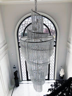 Luxury Spiral Crystal Chandelier for High-ceiling/Foyer/Staircase-Chandeliers-Manorlights