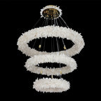 (24+36+48) Inch 3 Tiers Modern Geode Quartz Crystal LED Ring Chandelier-现代灯-Manorlights