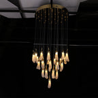22X47 Inch 32 Rock Crystal Long-eggplants Pendant Modern LED Chandelier-现代灯-Manorlights