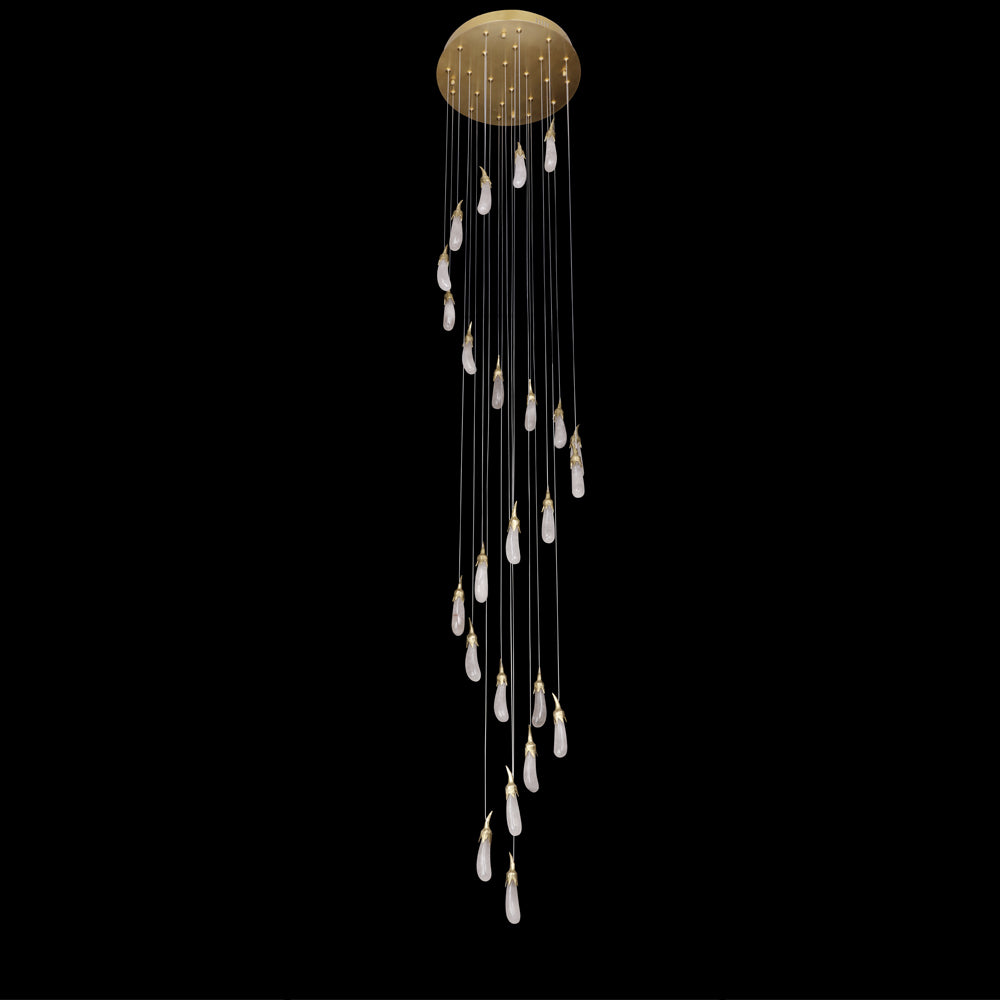 24 Rock Crystal Long-eggplants Modern Chandelier 138 Inch Long Staircase Chandelier-现代灯-Manorlights