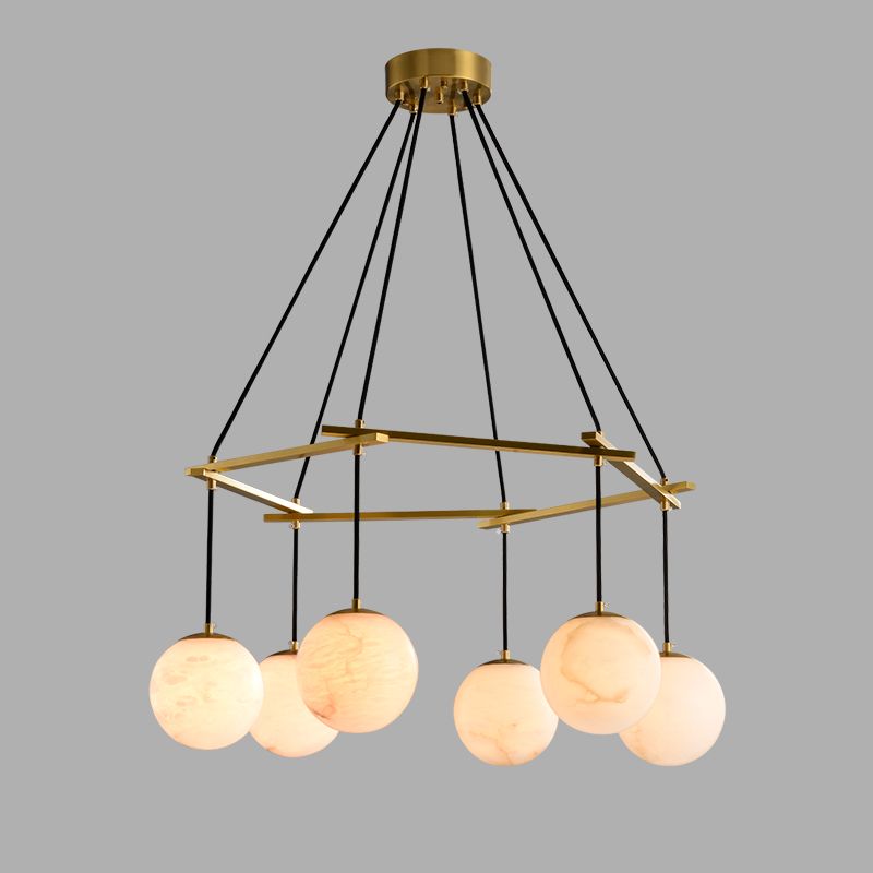 Alabaster Modern Round Ball Chandelier-chandeliers for dining room,chandeliers for stairways,chandeliers for foyer,chandeliers for bedrooms,chandeliers for kitchen,chandeliers for living room-Manorlights