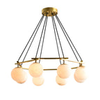 Alabaster Modern Round Ball Chandelier-chandeliers for dining room,chandeliers for stairways,chandeliers for foyer,chandeliers for bedrooms,chandeliers for kitchen,chandeliers for living room-Manorlights