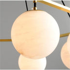 Alabaster Modern Round Ball Chandelier-chandeliers for dining room,chandeliers for stairways,chandeliers for foyer,chandeliers for bedrooms,chandeliers for kitchen,chandeliers for living room-Manorlights
