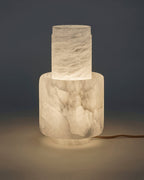 3 Ways Switch Dimmable Conial Alabaster Table Lamp 12in for bedroom
