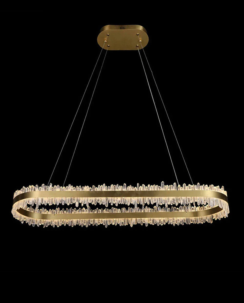 47 Inch Linear Chandelier Modern Quartz Crystal Chandelier for Dining Room-现代灯-Manorlights