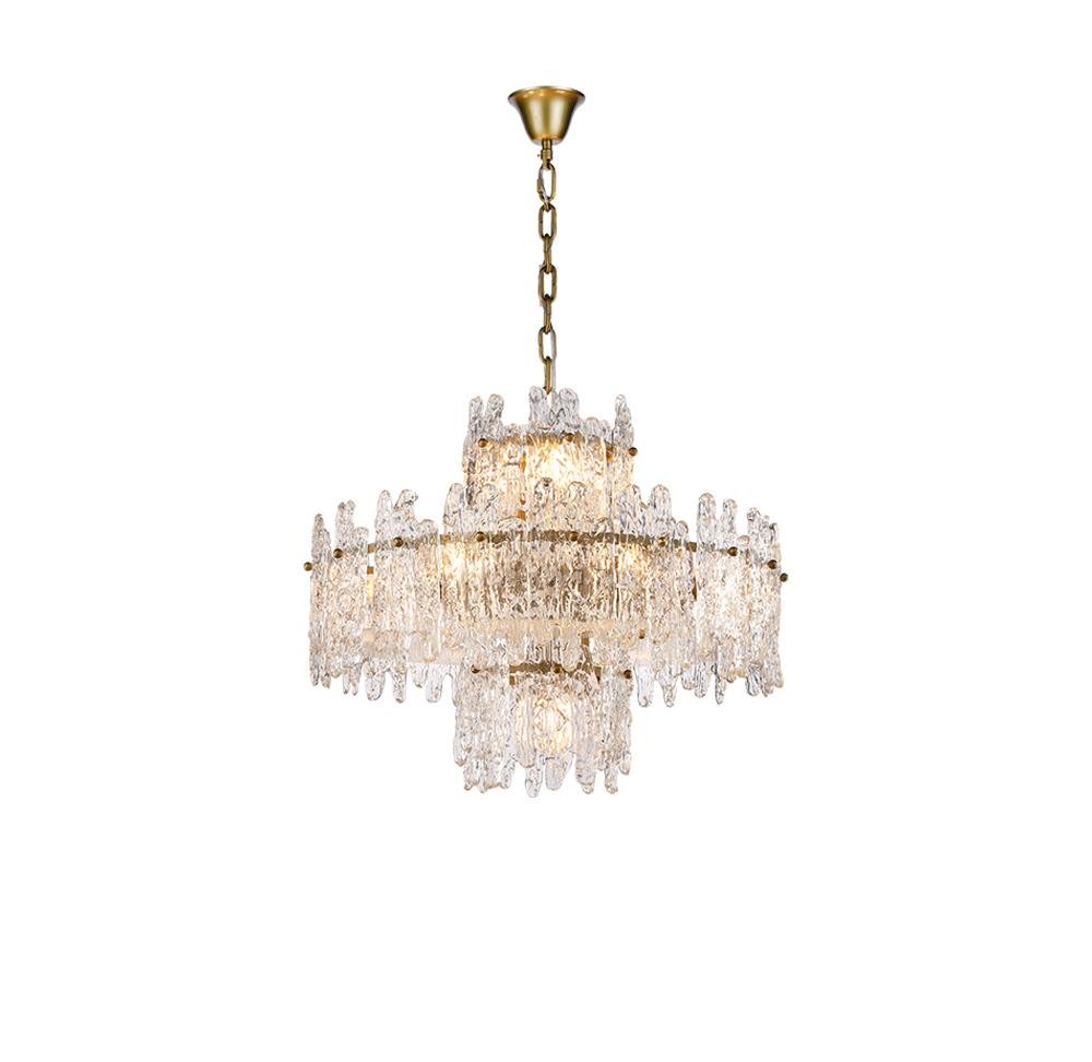 Tiered Round Glass Chandelier