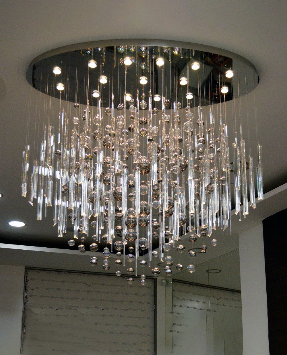 59'' Oval Chandelier for Dining Room Big Modern Glass Bubble Chandelier-大吊灯-Manorlights