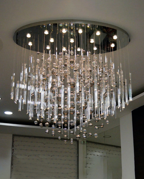 59'' Oval Chandelier for Dining Room Big Modern Glass Bubble Chandelier-大吊灯-Manorlights