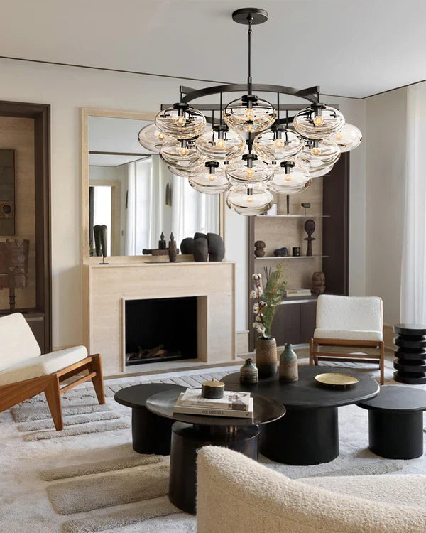 Coraline Clear Glass Round Chandelier 36"