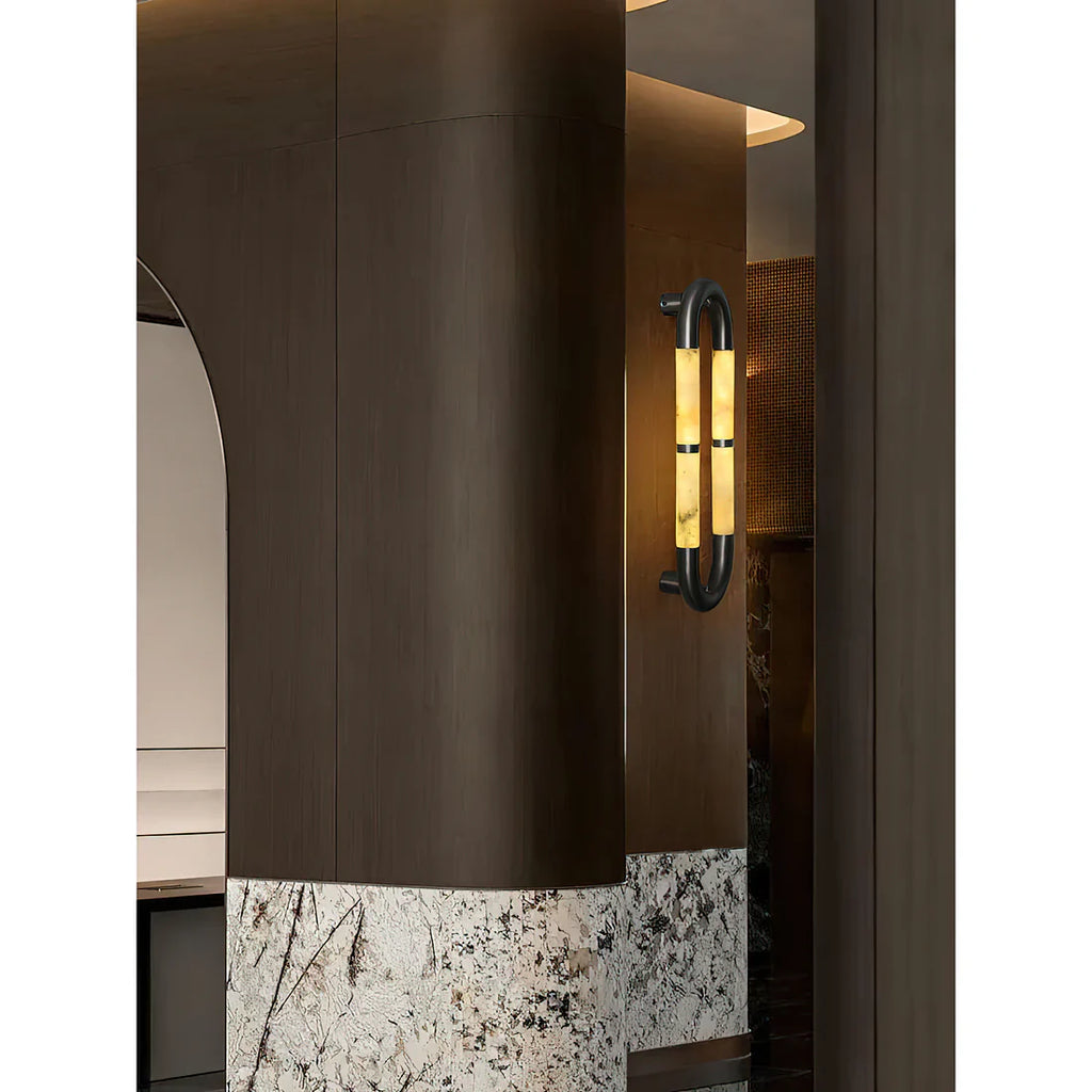 Alabaster Tube Wall Sconce-Wall Sconces-Manorlights