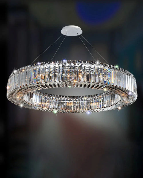 36 Inch Round Ring Chandelier Modern Crystal Chandelier for Bedroom-现代灯-Manorlights