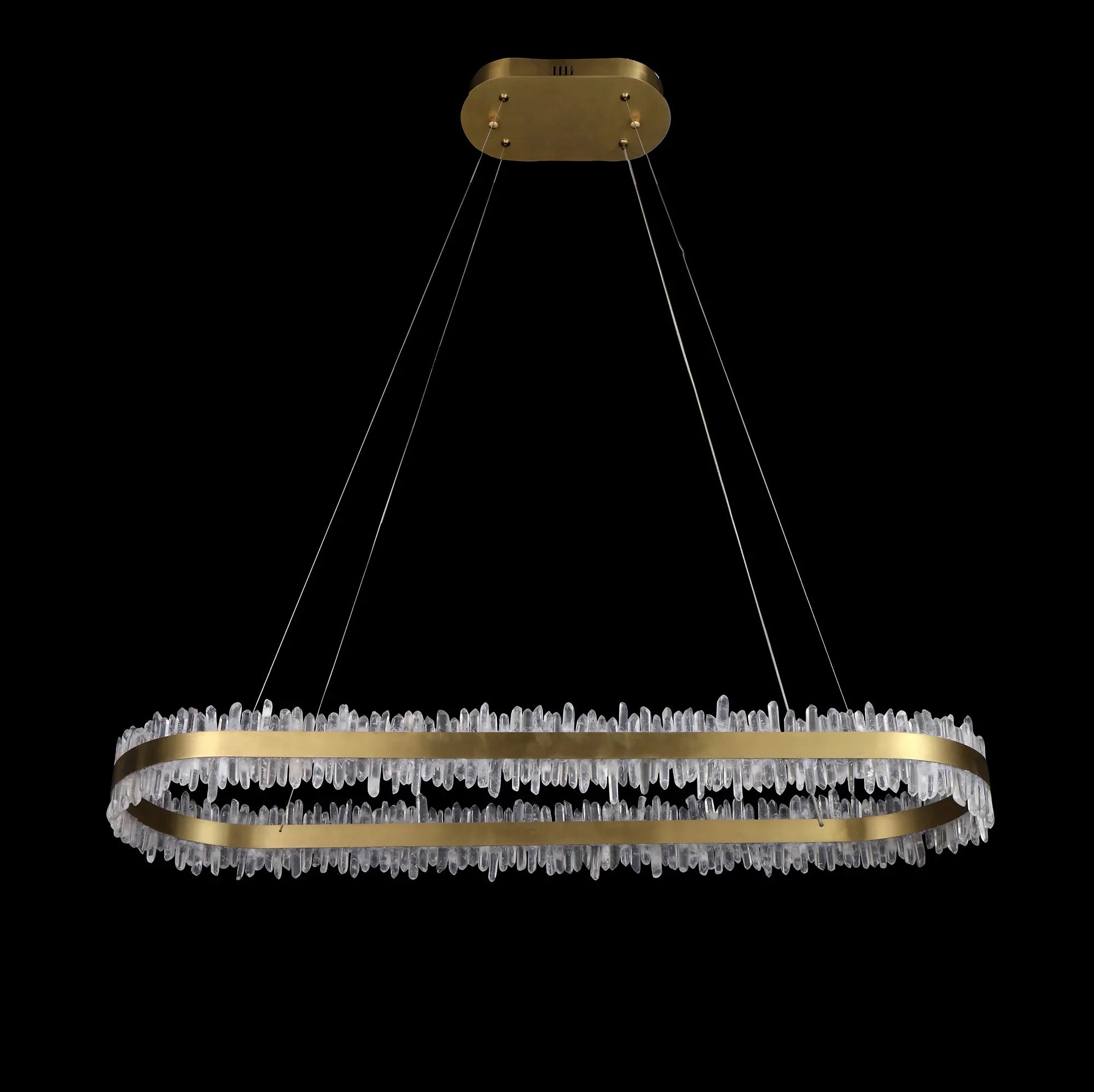 47 Inch Linear Chandelier Modern Quartz Crystal Chandelier for Dining Room-现代灯-Manorlights