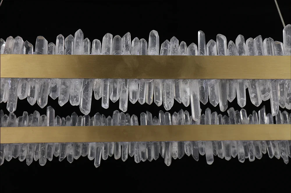 47 Inch Linear Chandelier Modern Quartz Crystal Chandelier for Dining Room-现代灯-Manorlights