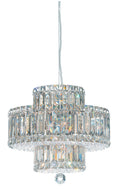 Plaza Nine Light Pendant Polished Stainless Steel-Manorlights