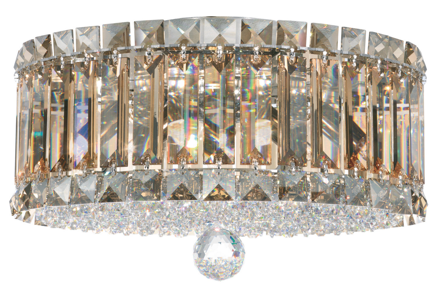 Plaza Four Light Flush Mount Polished Stainless Steel-Manorlights