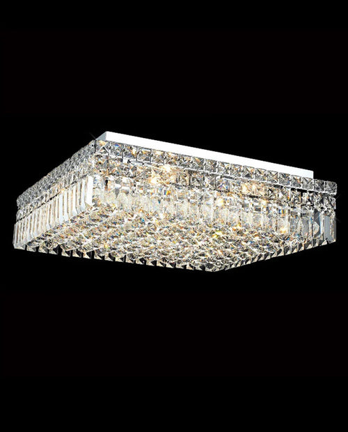 20'' Square Flush Mounted Chandelier Crystal Ceiling Light-吸顶灯-Manorlights