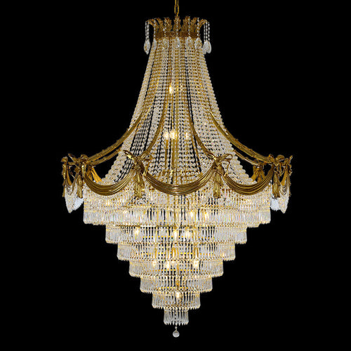 59X79 Inch Large Foyer Chandelier Gold Crystal Chandelier Lighting for High Ceiling-大吊灯-Manorlights