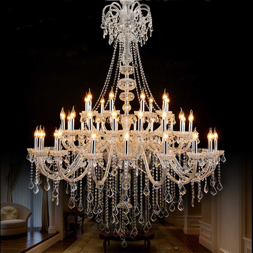 59X75 Inch 3 Tiers Candle Style Crystal Chandelier 45 Lights Big Chandelier for Living Room-大吊灯-Manorlights