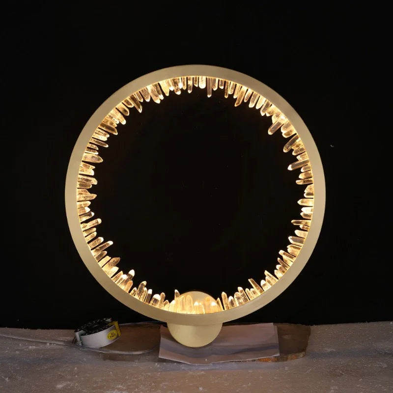 16'' Round Modern Wall Lamp Quartz Crystal Wall Sconce-壁灯-Manorlights