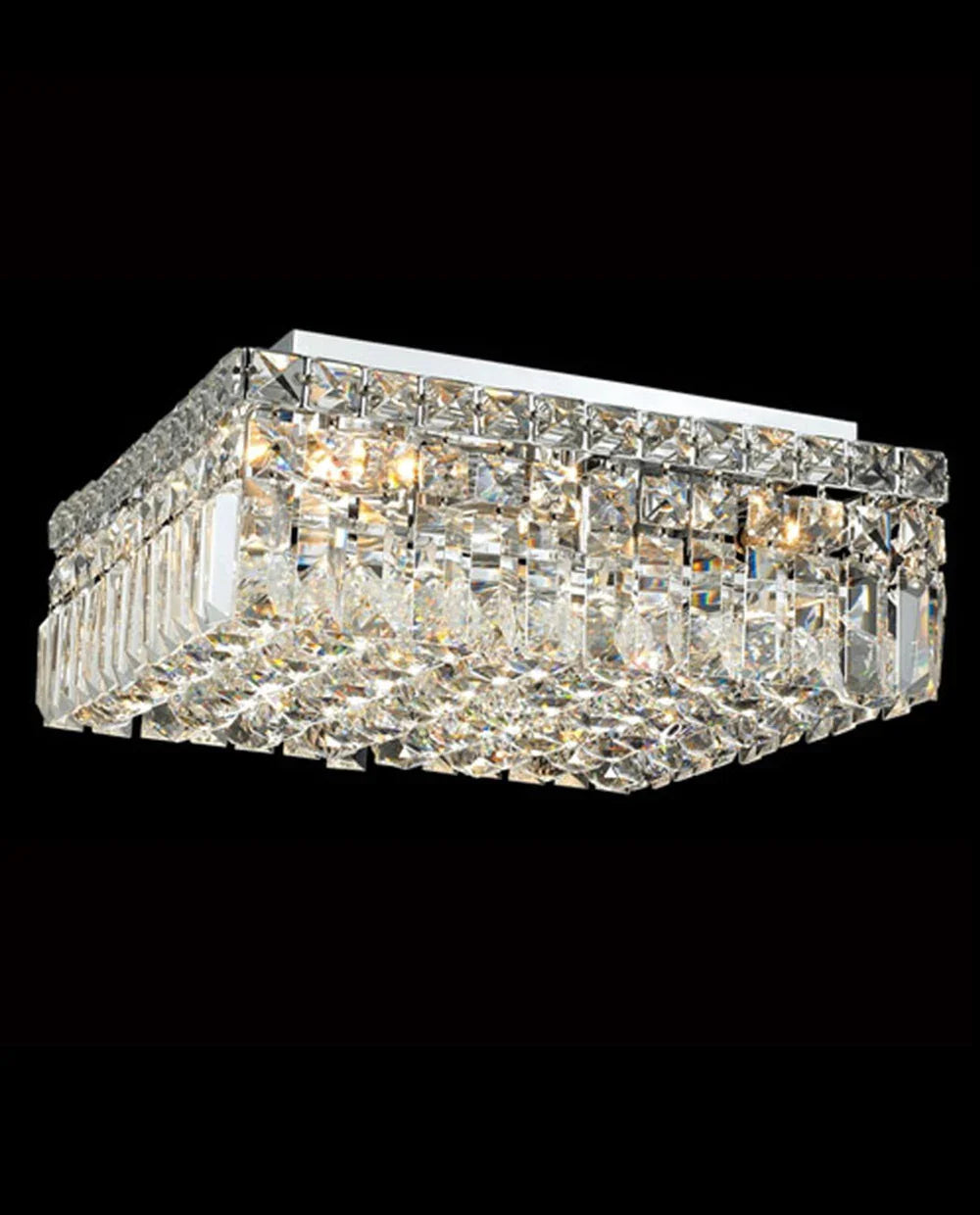 16'' Square Flush Mounted Chandelier Crystal Ceiling Light-吸顶灯-Manorlights