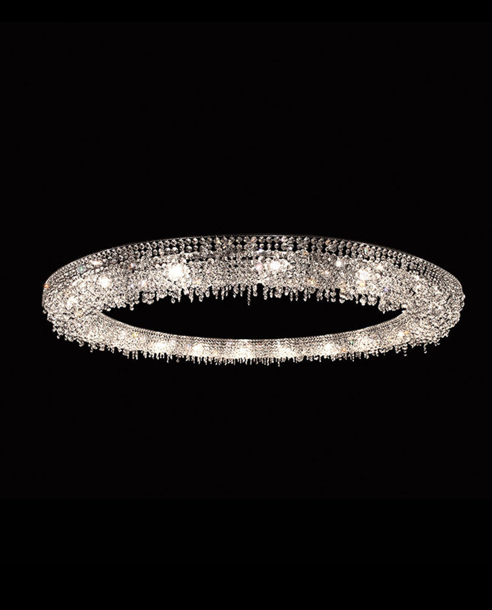 79 Inch Round Huge Looop Chandelier Hanging Modern Crystal Chandelier-大吊灯-Manorlights