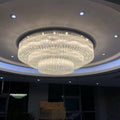 59 Inch Round Crystal Ceiling Light Custom Tiered Flush Mounted Chandelier-大吊灯-Manorlights
