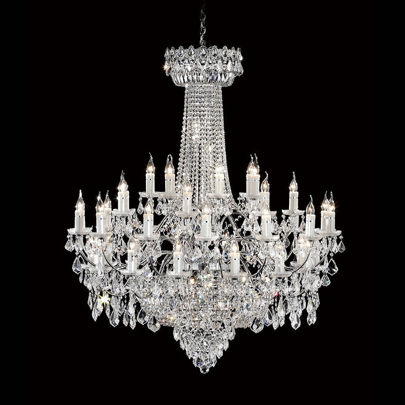47 Inch Foyer Chandelier Lighting Elegant Big Chrome Chandelier-大吊灯-Manorlights