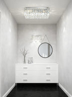 16'' Square Flush Mounted Chandelier Crystal Ceiling Light-吸顶灯-Manorlights