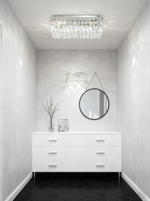 16'' Square Flush Mounted Chandelier Crystal Ceiling Light-吸顶灯-Manorlights