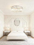 16'' Round Flush Mounted Chandelier Modern Crystal Ceiling Light-吸顶灯-Manorlights