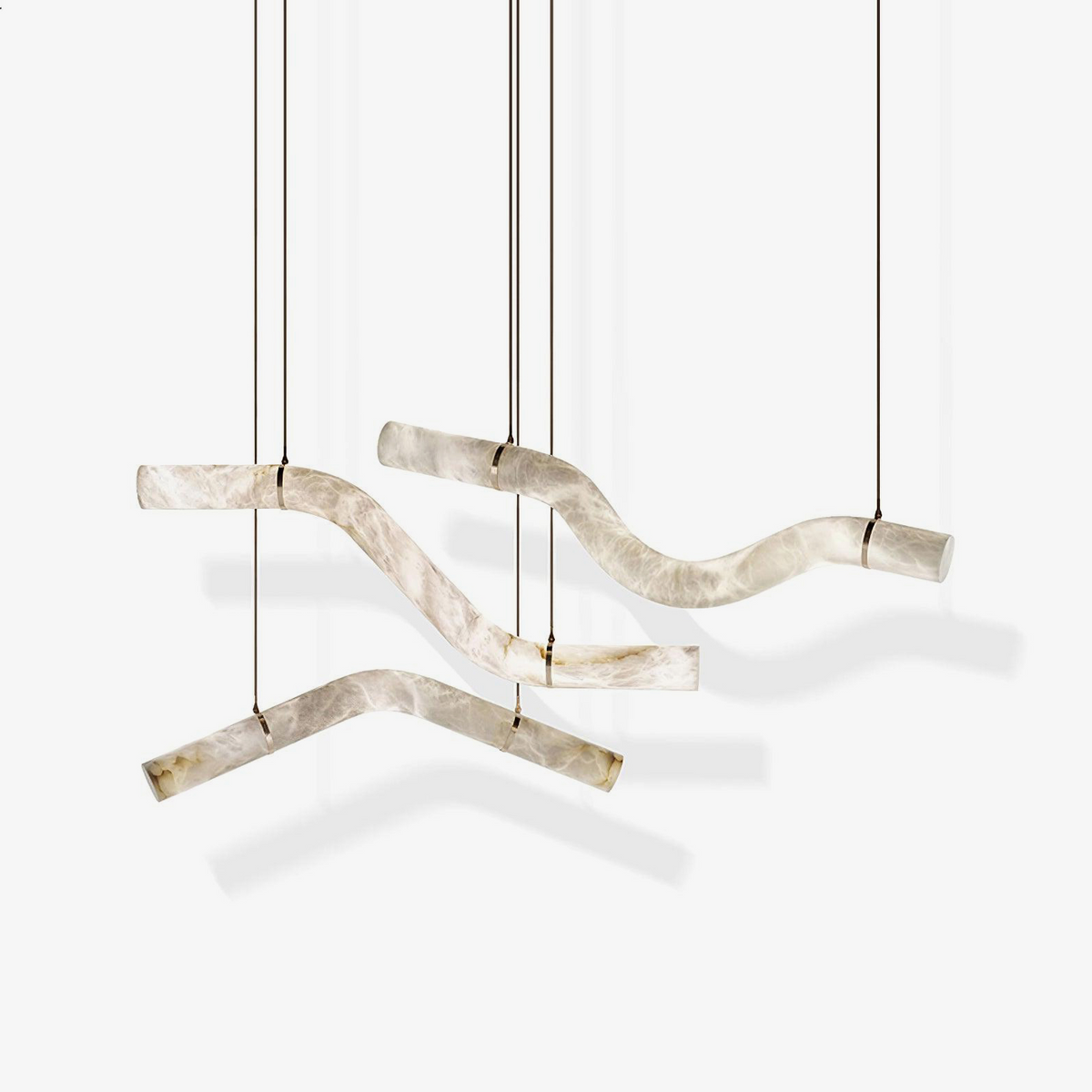 Streamlined Alabaster Pendant Lamp by Manor Lights