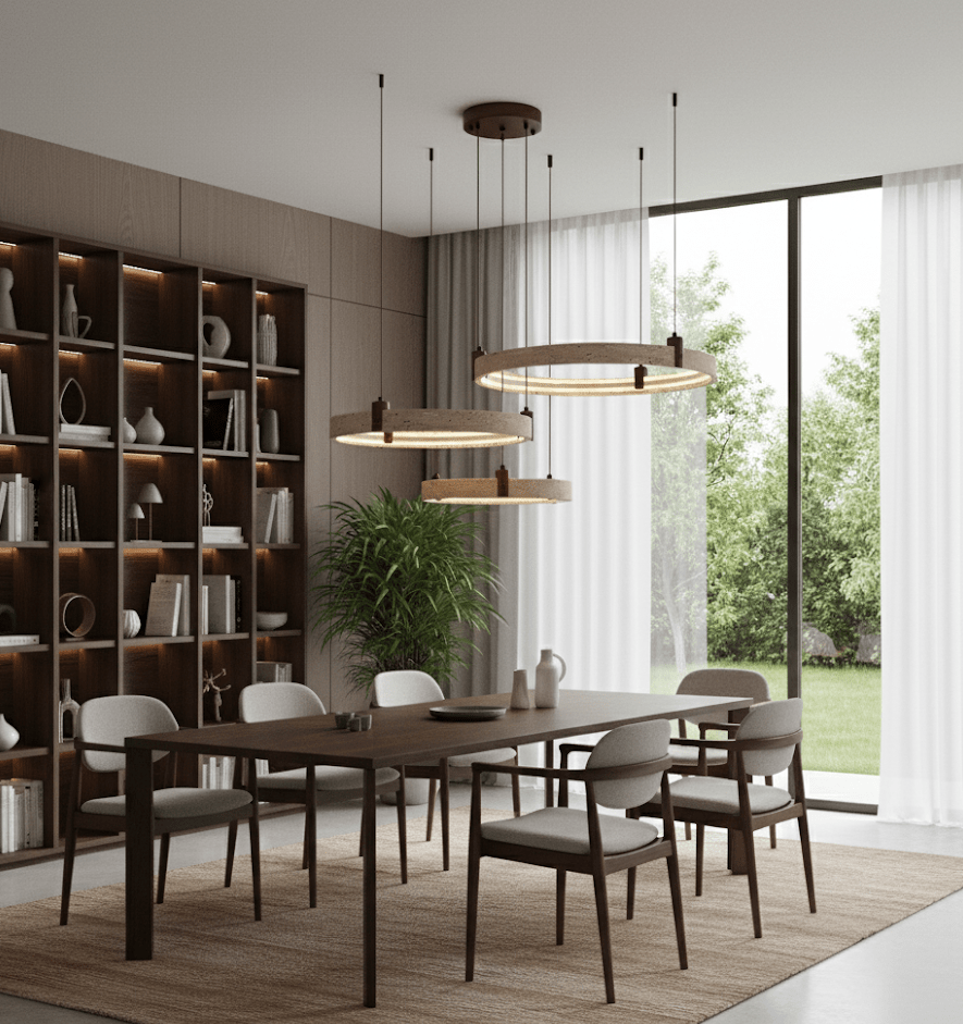 Celestial Orbit Travertine Chandelier