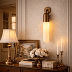 Alabaster Sculpted Tube Wall Sconce - Vakkerlight