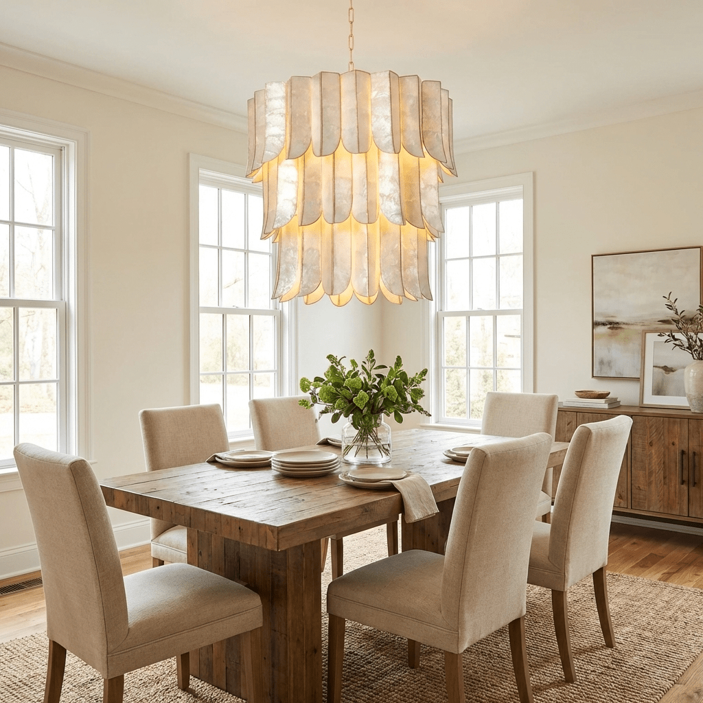 Cascara Shell Chandelier by Manor Lights