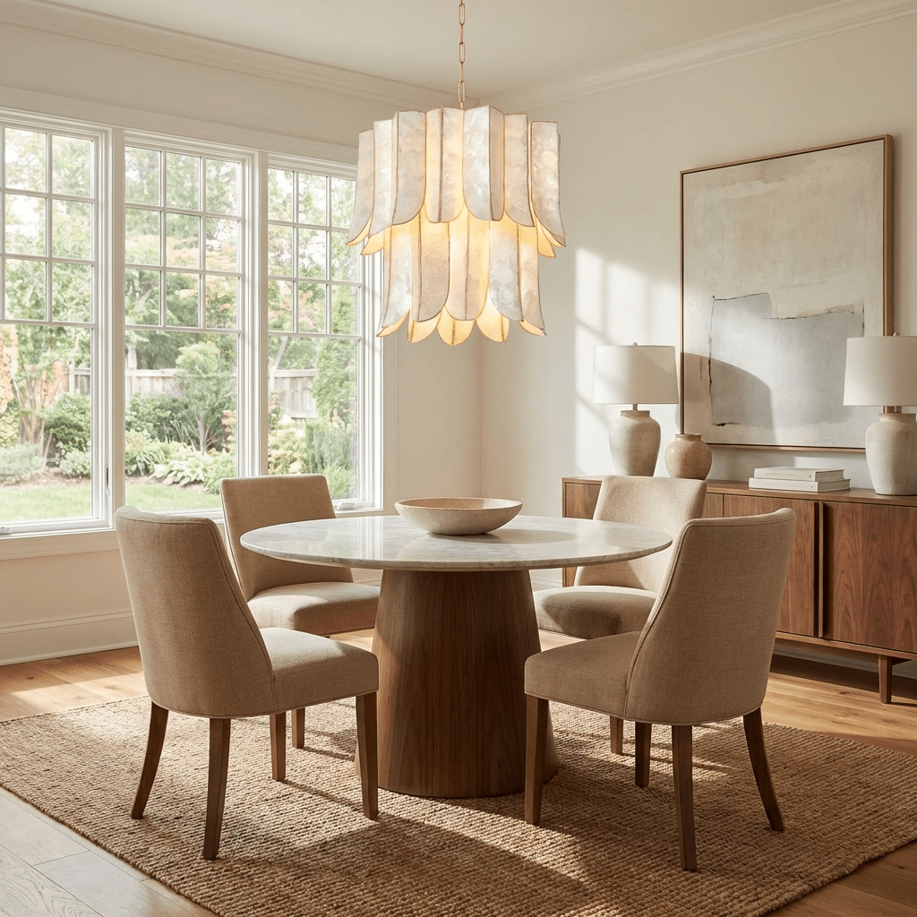 Cascara Shell Chandelier by Manor Lights