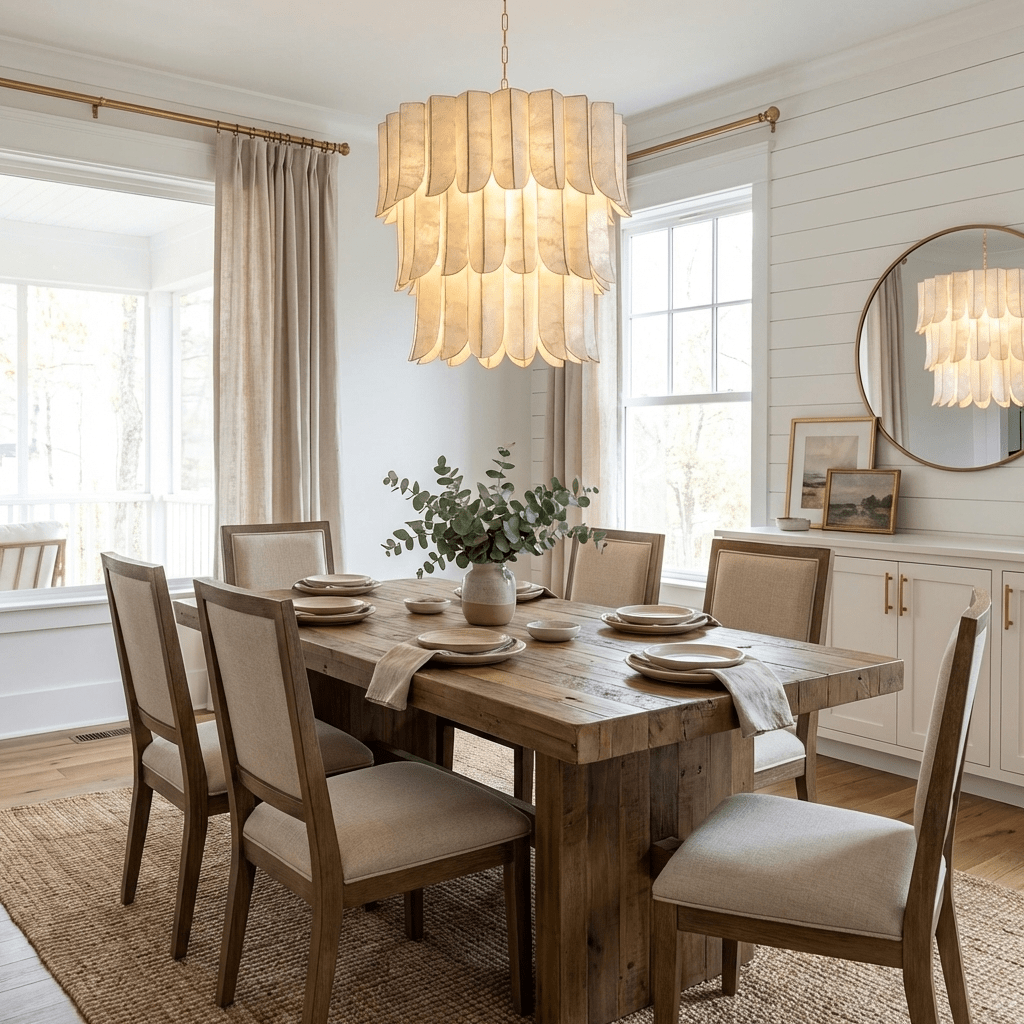 Cascara Shell Chandelier by Manor Lights