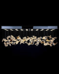 59 Inch Rectangle Modern Glass Leaf Chandelier for Dining Room-大吊灯-Manorlights