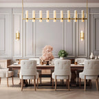 Ravelle Linear Milk Glass Chandelier 59", 71"
